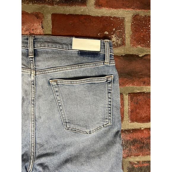 Re Done Jeans High Rise Ankle Crop Mid 90s Button Fly Stretch Size 30 $260 - Picture 5 of 10